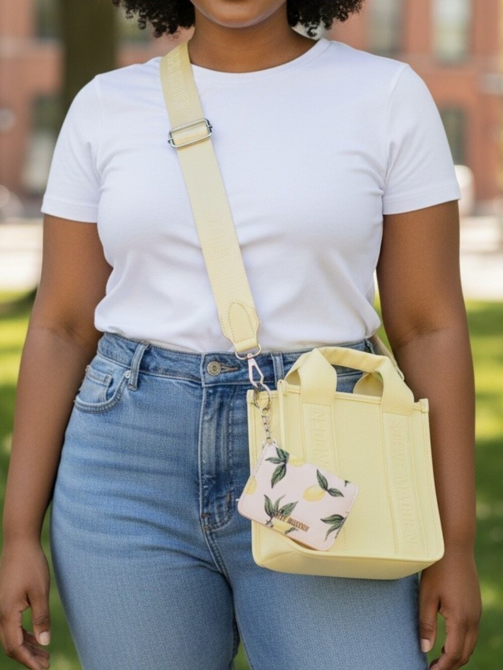 Steve Madden Lemon Yellow Mini Tote with Card Case - Picture 10 of 16